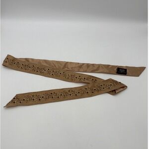 The Limited Silk Embroidered Beaded Sash Belt Champagne Gold Floral